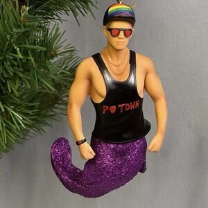 December Diamonds P-TOWN Provincetown Merman Ornament 55-90863 RARE Retired 2015